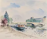 Pont du Carrousel by Franck Sordot, Aquarelle, sold Jun 2024