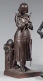 Jeanne d'Arc by Marie D'orleans, Épreuve en bronze à patine brune nuancée, fonte d'édition de Susse Frères, marque de fonde, sold Jun 2024