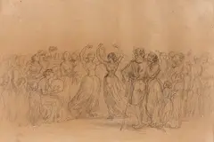 La danse de village by Auguste Raffet, Crayon noir, sold Jun 2024