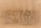 La danse de village by Auguste Raffet, Crayon noir, sold Jun 2024