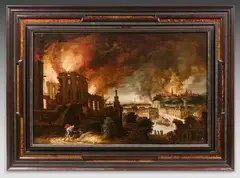 La fuite de Troie by Rombout van Troyen, Toile, sold Jun 2024