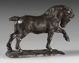 Etalon Breton antérieur gauche levé by Louis de Monard, Bronze à patine brun-foncé signé en creux, sold Jun 2024