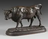 Taureau marchant by Rosa Bonheur, Bronze à patine brune signé en creux sur la terrasse, sold Jun 2024