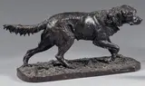 Chien épagneul français by Pierre-Jules Mêne, Bronze à patine brune signé en creux sur la terrasse, sold Jun 2024