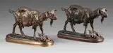 Chèvre et son petit, bronze à patine brune Chèvre et son petit by Emmanuel Frémiet, Bronze à patine doré, estampillé en creux sur la terrasse, sold Jun 2024