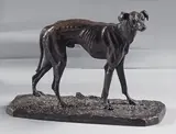 Lévrier espagnol seul by Pierre-Jules Mêne, Bronze à patine brune signé en creux sur la terrasse, sold Jun 2024