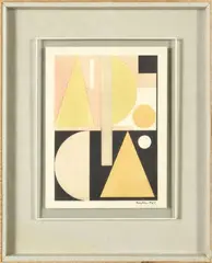 Composition abstraite by Auguste Herbin, 1951, Gouache sur papier, sold Jun 2022
