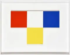Structure moulin à vent by Jean Legros, 1975, Acrylique et collage sur carton, sold Jun 2022