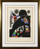 San Lazzaro et ses amis by Joan Miró, 1975, Lithographie en couleurs sur vélin d'Arches numérotée en bas à gauche et signée au crayon, sold Jun 2022