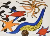ALEXANDER CALDER (1898-1976) Sea Creatures, Our Unfinished Revolution, 1975-6 by Alexander Calder, Lithographie en couleurs sur vélin d'Arches annotée EA et signée au crayon en bas à droite, sold Jun 2022