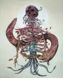 The Cage by Alexis Diaz, Gouache et encre sur toile, sold May 2022