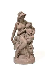 Vénus cachant le carquois de l'Amour by Albert-Ernest Carrier-Belleuse, Epreuve en terre cuite signée sur la terrasse Hauteur :, sold Apr 2022