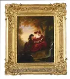 La galante lecture près d’un torrent by Pierre-Nolasque Bergeret, Toile, sold Apr 2022