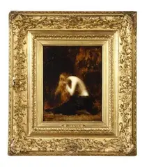 Madeleine by Jean-Jacques Henner, Panneau signé en haut à droite:JJ HENNER, sold Apr 2022