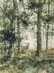 Le brâme by Arnaud Freminet, Aquarelle signée en bas à droite, sold Feb 2022
