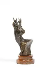 Tête de chevreuil by Dany Continsouzas, 1991, Bronze à patine médaille, sold Feb 2022