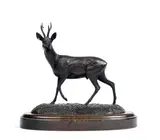 Le chevreuil by Josechu Lalanda, 1995, Bronze à patine brune signé sur la terrasse, sold Feb 2022