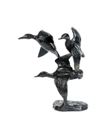 Francis BERILLE (né en 1945) Envol de canards by Francis Berille, 1994, Bronze à patine brune, sold Feb 2022