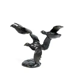 Francis BERILLE (né en 1945) Vol de perdreaux by Francis Berille, 1996, Bronze à patine brune, sold Feb 2022
