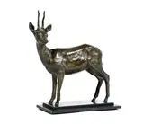 Chevreuil by Catherine Boisseau, Bronze à patine brun vert, sold Feb 2022