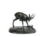 Chevreuil se grattant by Josechu Lalanda, Bronze a patine brune signé sur la terrasse et numéroté, sold Feb 2022