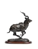 Grand Koudou by Josechu Lalanda, 1996, Bronze à patine brun clair, sold Feb 2022