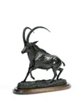Hippotrague by Josechu Lalanda, 1990, Bronze à patine brune, sold Feb 2022