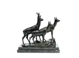 Harde de chevreuils by Georges Gardet, Bronze à patine brune, sold Feb 2022