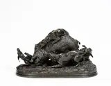 Sanglier au ferme by Pierre-Jules Mêne, Bronze à patine brune, fonte ancienne, sold Feb 2022