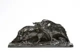 Deux Sangliers by Maximilien Louis Fiot, Bronze à patine brune, sold Feb 2022