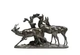 Harde de chevreuils by Maximilien Louis Fiot, Bronze à patine brune, fonte ancienne, sold Feb 2022