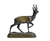 Le brocard by Isidore Bonheur, Bronze à patine brun clair, sold Feb 2022