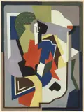 FEMME AU LIVRE by Albert Gleizes, 1919, Gouache sur papier signée et datée, sold Nov 2021