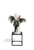 COSMOPOLITAN FOSSILE by Koen Vabmechelen, 2014, Marbre et coq naturalisé signé sur la base, sold Nov 2021