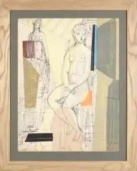 COMPOSITION by Max Papart, Collage sur papier, sold Nov 2021