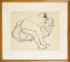 JEUNE FEMME ASSISE by André Dignimont, Aquarelle sur papier, sold Nov 2021