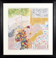 SANS TITRE by Gustav Bolin, Technique mixte et pastel sur papier monogrammé en bas à droite, sold Nov 2021