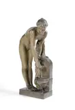 Jeune femme à la fontaine by S Choenewerck, Terre cuite, portant une signature à la base, sold Nov 2021
