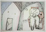 ATTENDRE, VERS 1982 by Jean-Charles Blais, Acrylique, pastel et crayon sur papier, deux éléments, marouflés sur toile et contrecollé, sold Dec 2020