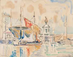 Venise, la douane de mer by Paul Signac, 1904, Mine de plomb et aquarelle sur papier contrecollé sur carton, sold Nov 2025