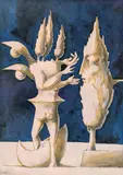 Sans titre, circa 1995-2000 by Artur Manuel Cruzeiro Seixas, Mine de plomb et gouache sur papier, sold Nov 2025