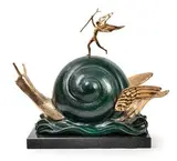 L'escargot et l'ange, 1977-2023 by Salvador Dalí, Épreuve posthume en bronze patiné et doré, sold Nov 2025