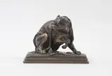 Bouledogue à la couverture by Auguste Lalouette, Epreuve en bronze patiné brun, sold Nov 2025