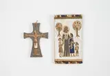 & Isabelle FERLAY by Les Argonautes Frédérique Bourquet, 1917, Panneau décoratif rectangulaire en bas relief et crucifix, sold Oct 2025