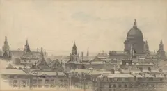 Les toits de Londres by Jacques Weismann, Mine de plomb et aquarelle sur papier, sold Jul 2025