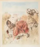 Les enfants jouant à la balle by Pierre-Auguste Renoir, 1900, Lithographie en couleurs sur papier vergé MBM, édition à, sold Jul 2025