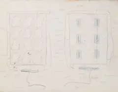 006d1977 by Claude Viallat, 1977, Fusain et crayon sur papier bristol quadrillé, sold Jul 2025