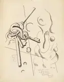 Les clés Dessin à la plume by Fernand Léger, Pastel de la Tour Tes portraits Fernand, sold Dec 2023