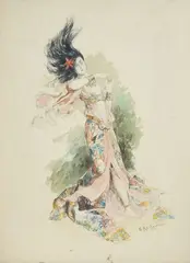 Danseuse orientale by Georges Rochegrosse, Aquarelle, sold Nov 2023