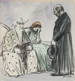 L'aveu by Jean-Louis Forain, Aquarelle, sold Nov 2023